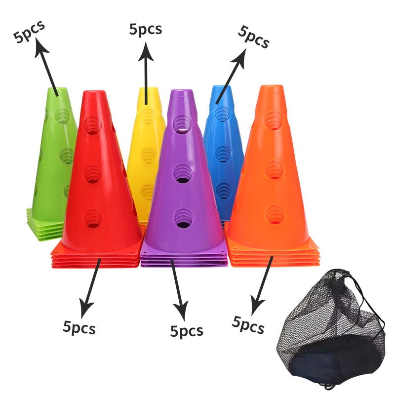 12PCS 18PCS 24PCS 30PCS 36PCS Durable  Mark Cones Football Agility Training Sport  with Hole - Slobuy