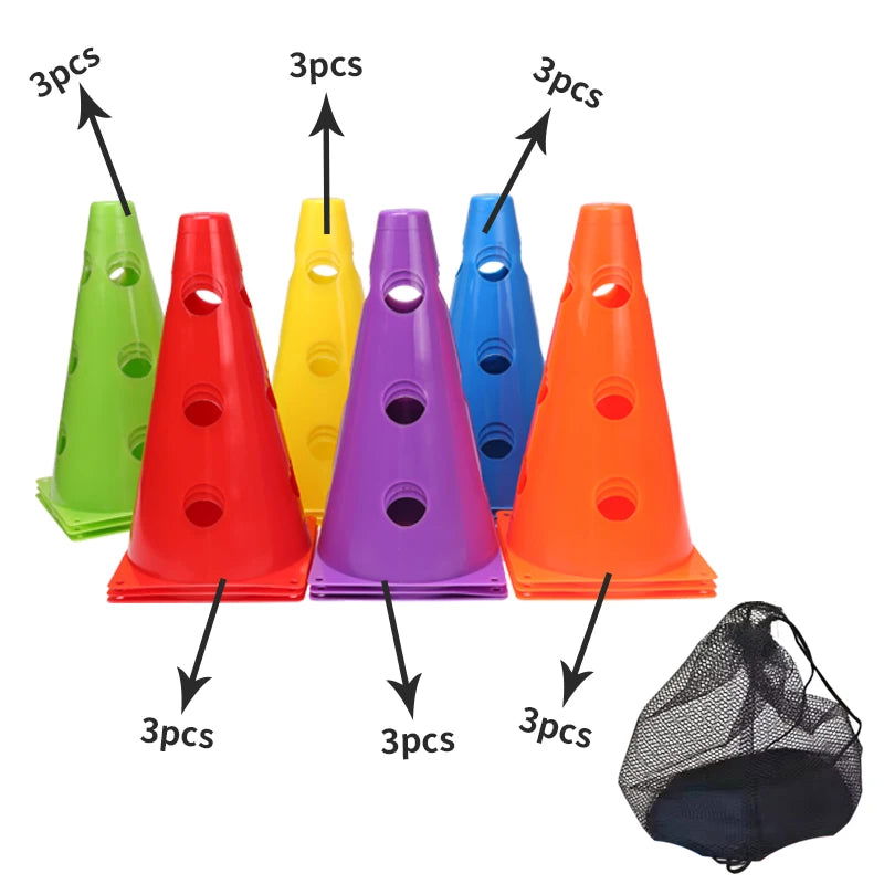 12PCS 18PCS 24PCS 30PCS 36PCS Durable  Mark Cones Football Agility Training Sport  with Hole - Slobuy