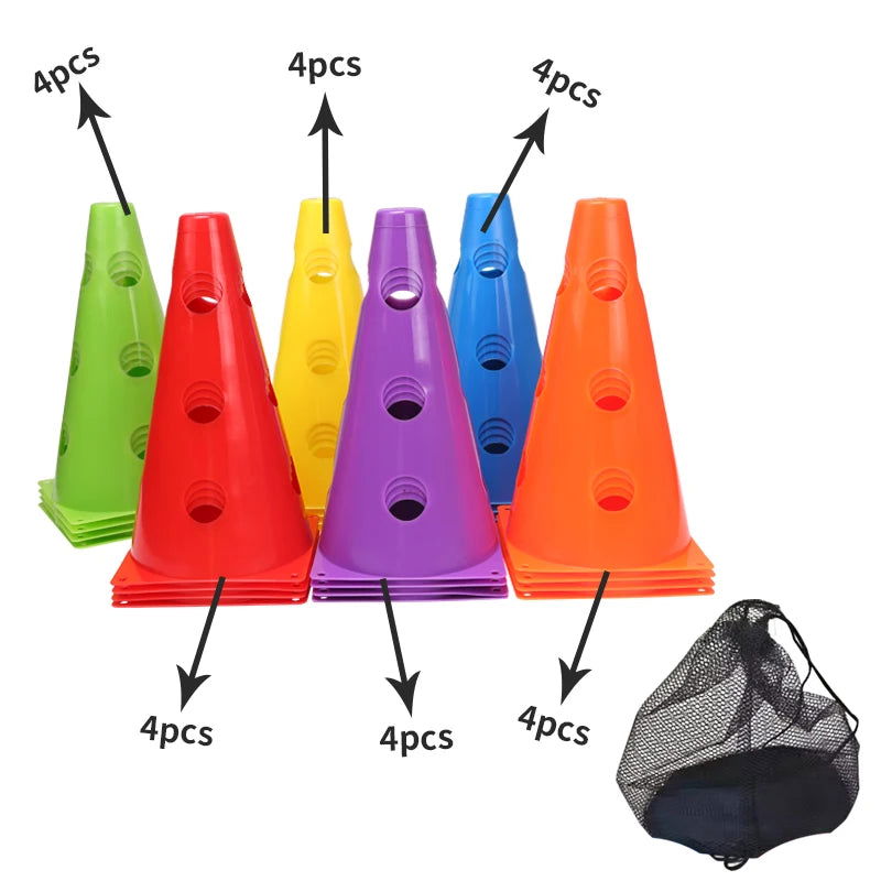 12PCS 18PCS 24PCS 30PCS 36PCS Durable  Mark Cones Football Agility Training Sport  with Hole - Slobuy