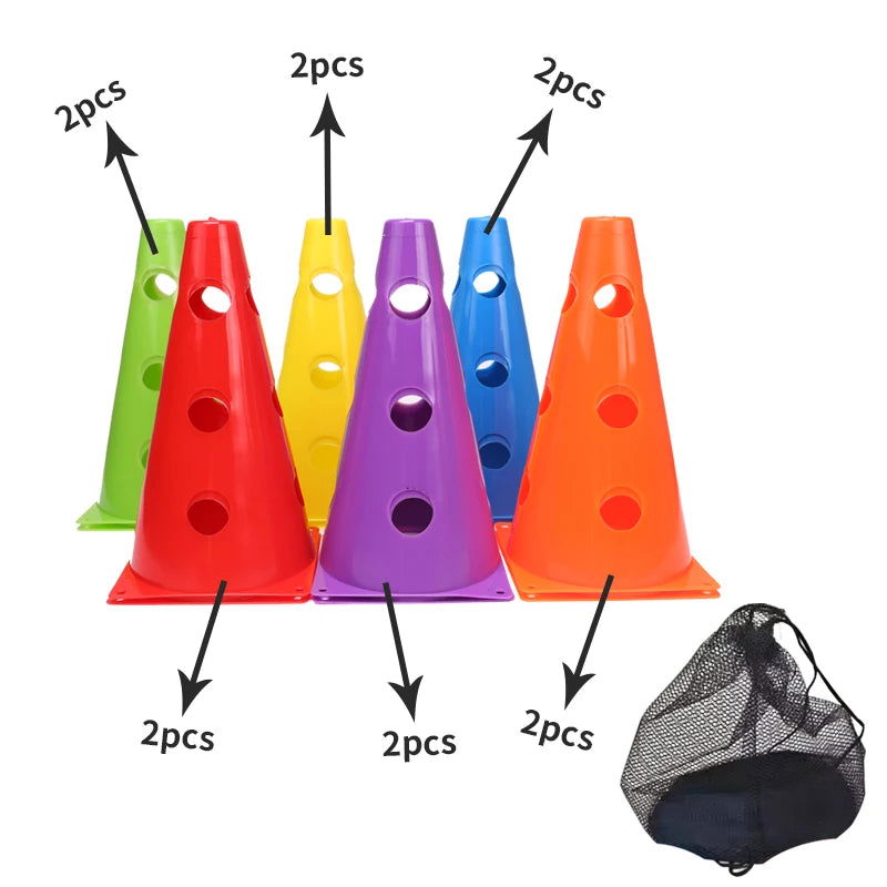 12PCS 18PCS 24PCS 30PCS 36PCS Durable  Mark Cones Football Agility Training Sport  with Hole - Slobuy