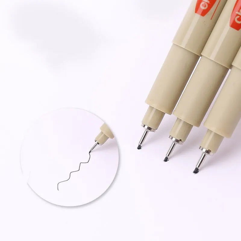 12Pcs Pigment Fineliner Pens Hook Liner Sketch Markers Drawing Waterproof Art Supplies Manga Comic Handwriting Black - Slobuy