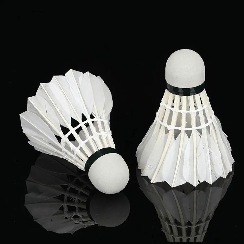 12Pcs Professional Badminton Balls,White Goose  Feather Shuttlecock Stable Training Sport Badminton Ball Sport Accessories - Slobuy