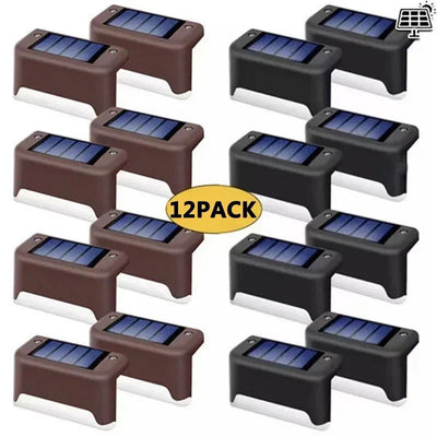 4/8/12Pcs Solar Deck Lights Outdoor Waterproof LED Fence Lights Step Garden Decorate Lamp for Patio Stairs Railing Pathway - Slobuy