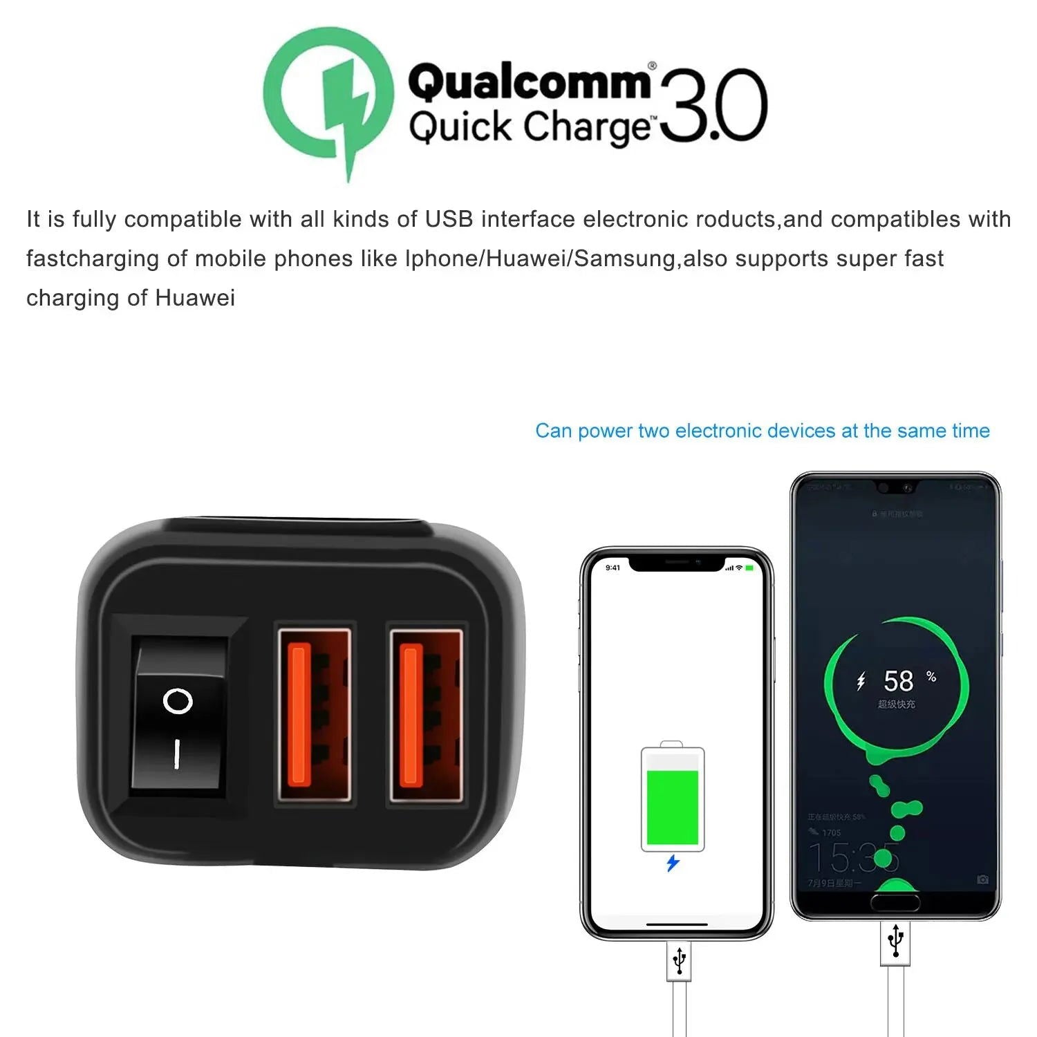 12V Fast Charging Motorcycle USB Chargers 3.0 Power Adapter Digital Bike Moto Motor Motorbike Accessories Electronics Universal - Slobuy