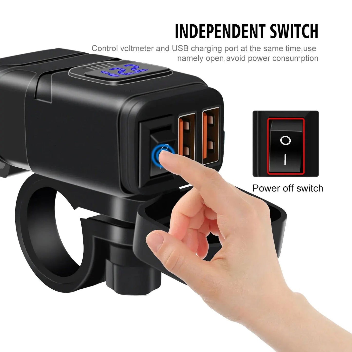 12V Fast Charging Motorcycle USB Chargers 3.0 Power Adapter Digital Bike Moto Motor Motorbike Accessories Electronics Universal - Slobuy