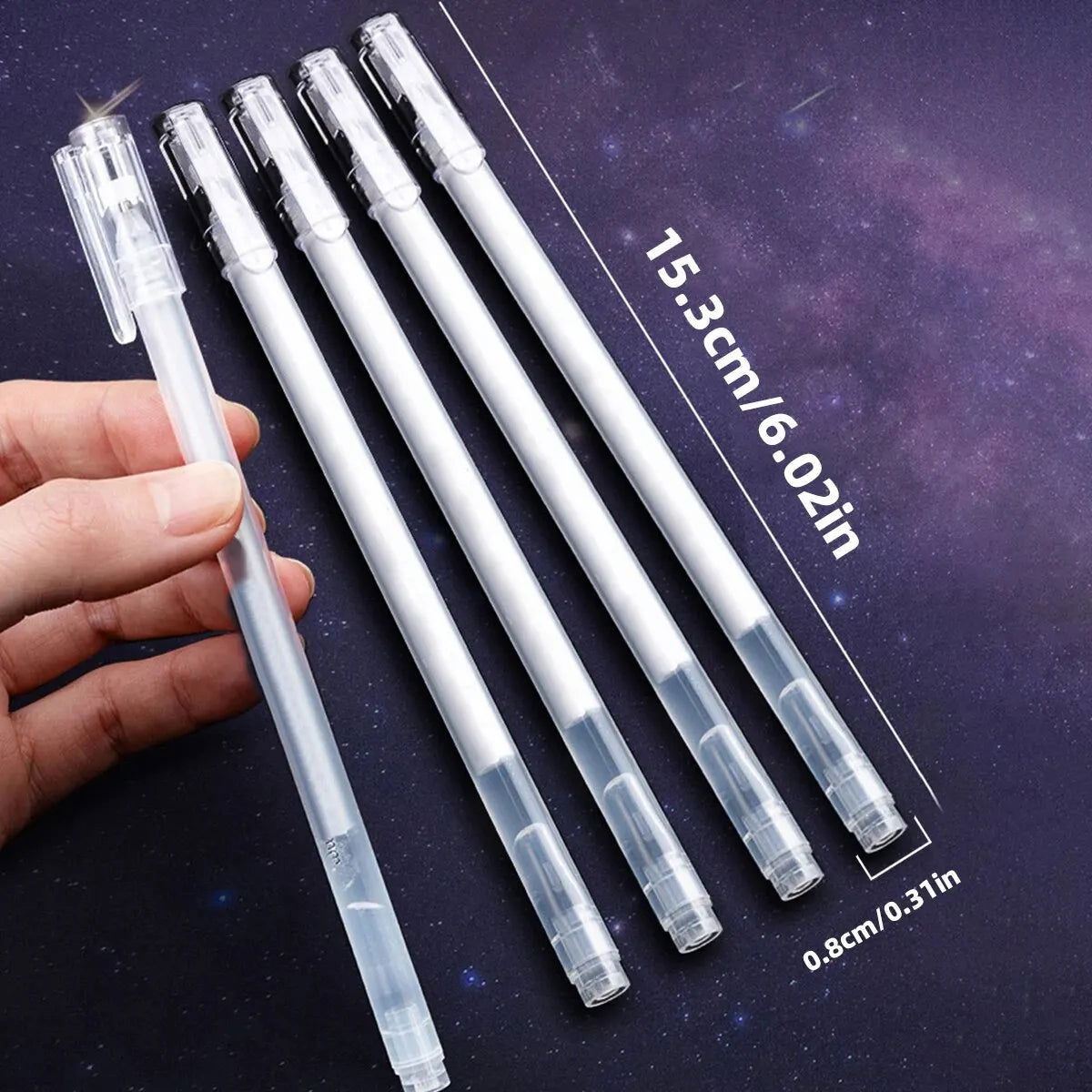 12 Color Large Capacity Needle Highlighter Fine Tip 0.5mm Gel Pen Drawing DIY Black Cardstock Drawing Marking Diary Doodling - Slobuy