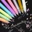 12 Color Large Capacity Needle Highlighter Fine Tip 0.5mm Gel Pen Drawing DIY Black Cardstock Drawing Marking Diary Doodling - Slobuy