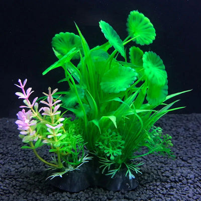 12 Kinds Artificial Aquarium Decor Plants Water Weeds Ornament Aquatic Plant Fish Tank Grass Decoration Accessories 14cm - Slobuy