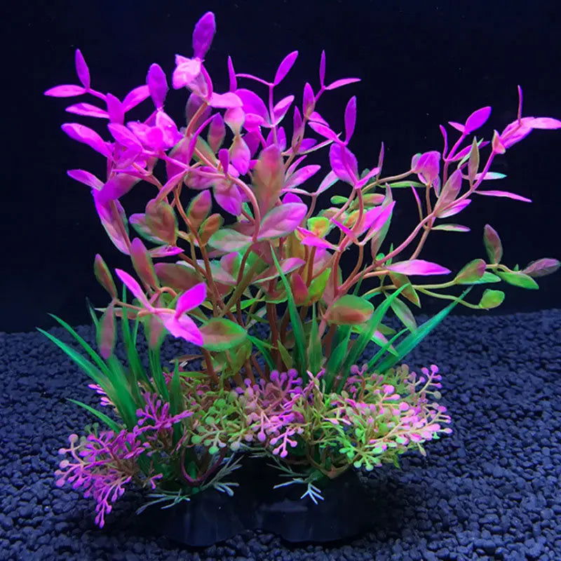 12 Kinds Artificial Aquarium Decor Plants Water Weeds Ornament Aquatic Plant Fish Tank Grass Decoration Accessories 14cm - Slobuy