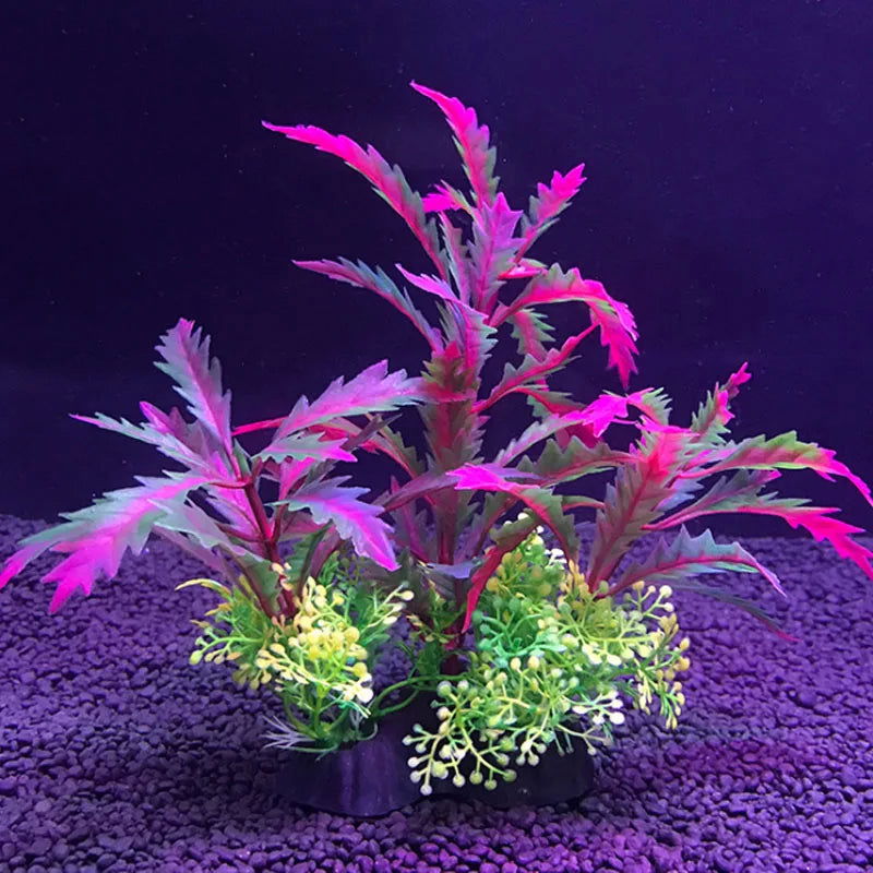 12 Kinds Artificial Aquarium Decor Plants Water Weeds Ornament Aquatic Plant Fish Tank Grass Decoration Accessories 14cm - Slobuy