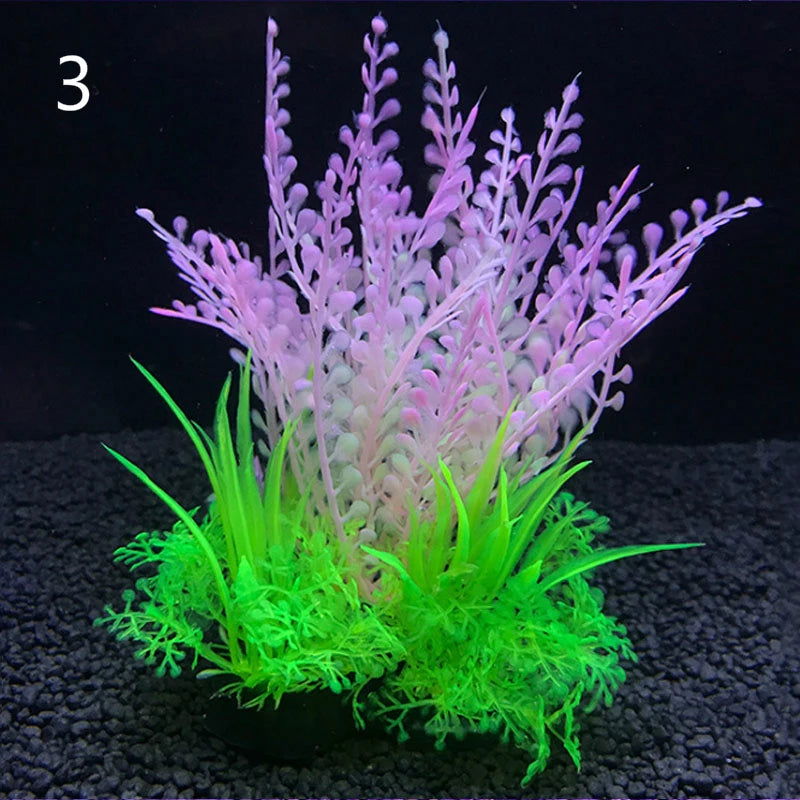 12 Kinds Artificial Aquarium Decor Plants Water Weeds Ornament Aquatic Plant Fish Tank Grass Decoration Accessories 14cm - Slobuy