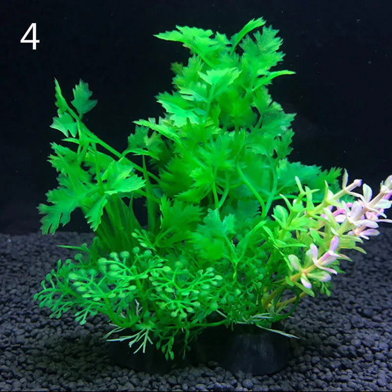12 Kinds Artificial Aquarium Decor Plants Water Weeds Ornament Aquatic Plant Fish Tank Grass Decoration Accessories 14cm - Slobuy