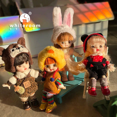 2024 Mini Dolls Toys For Girl Ob11 Bjd Doll 1/12 Little  Animal Obitsu11 Pocket Boy Baby Kawaii Toy Birthday Gift Ball Jointed - Slobuy