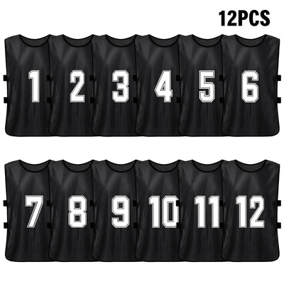 6/12 PCS Adults Soccer Pinnies Quick Drying Football Team Jerseys Sports Soccer Team Training Numbered Bibs Practice Sports Vest - Slobuy