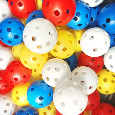 12 Pack multicolor Plastic Golf Training Balls Airflow Hollow diameter 1.65 inch Golf Balls for Driving Range Swing Practice new - Slobuy