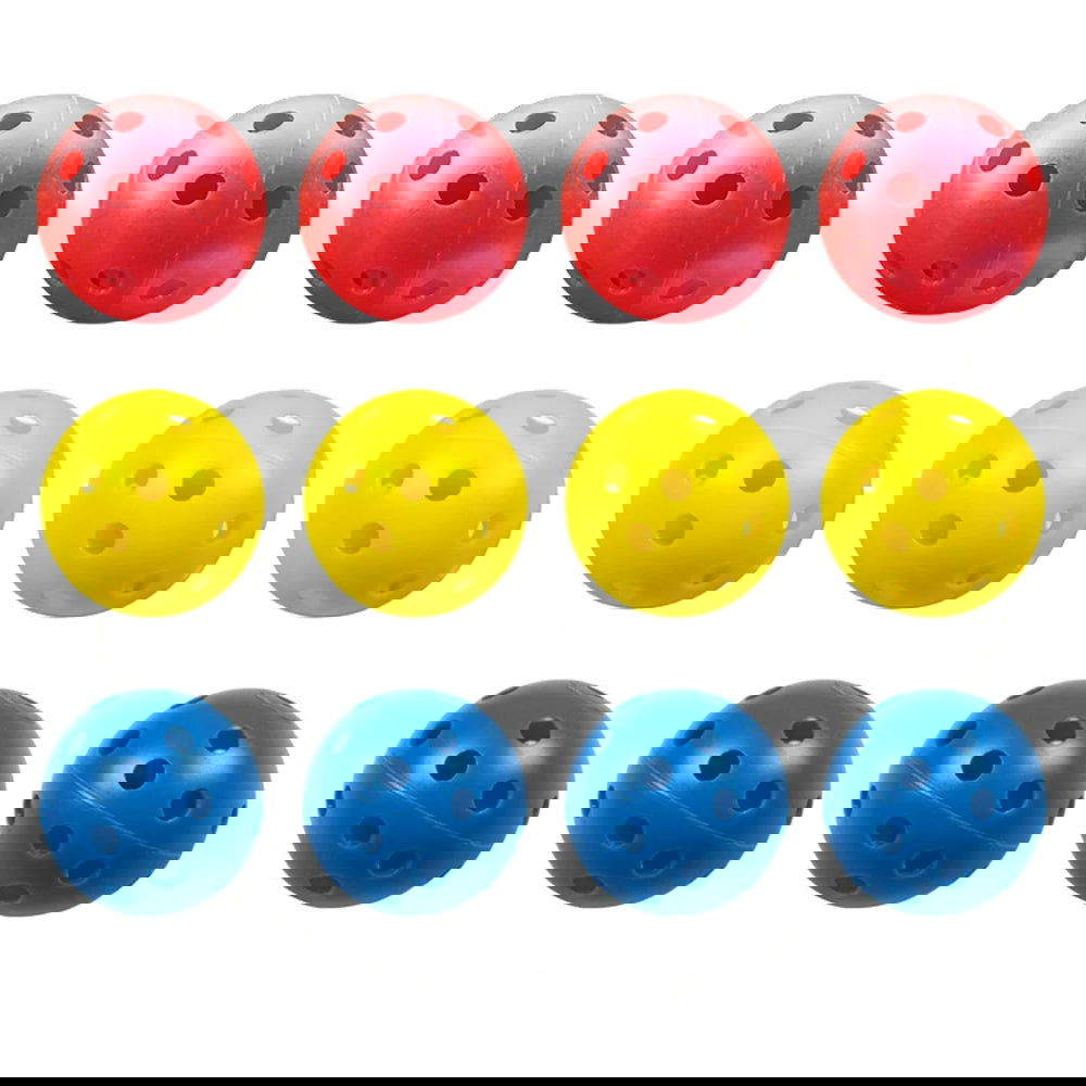 12 Pack multicolor Plastic Golf Training Balls Airflow Hollow diameter 1.65 inch Golf Balls for Driving Range Swing Practice new - Slobuy