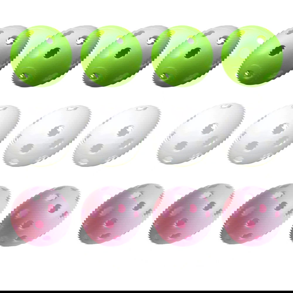 12 Pack multicolor Plastic Golf Training Balls Airflow Hollow diameter 1.65 inch Golf Balls for Driving Range Swing Practice new - Slobuy