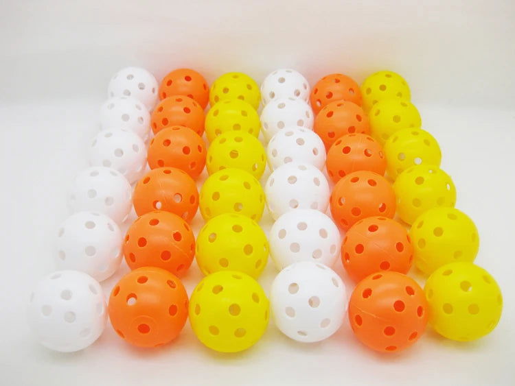 12 Pack multicolor Plastic Golf Training Balls Airflow Hollow diameter 1.65 inch Golf Balls for Driving Range Swing Practice new - Slobuy