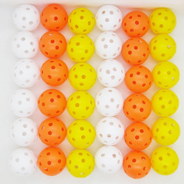 12 Pack multicolor Plastic Golf Training Balls Airflow Hollow diameter 1.65 inch Golf Balls for Driving Range Swing Practice new - Slobuy