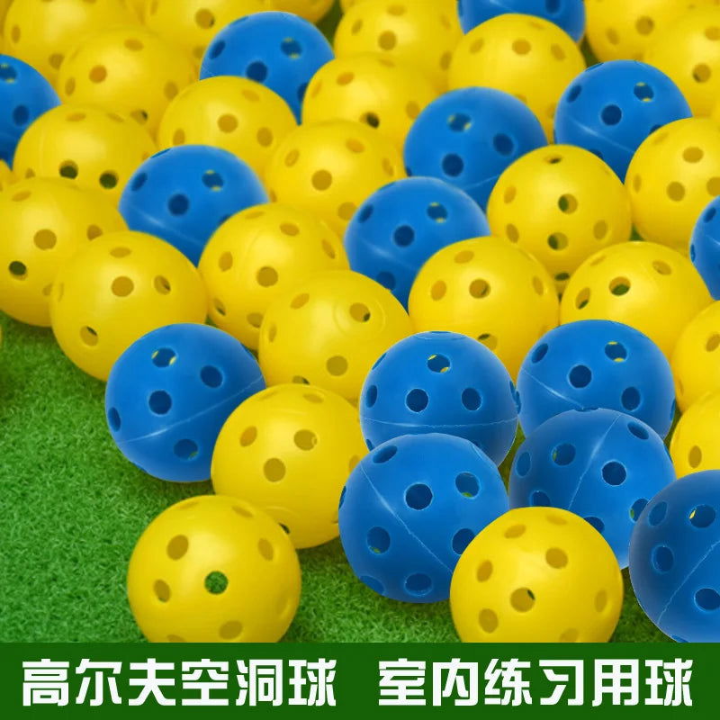 12 Pack multicolor Plastic Golf Training Balls Airflow Hollow diameter 1.65 inch Golf Balls for Driving Range Swing Practice new - Slobuy