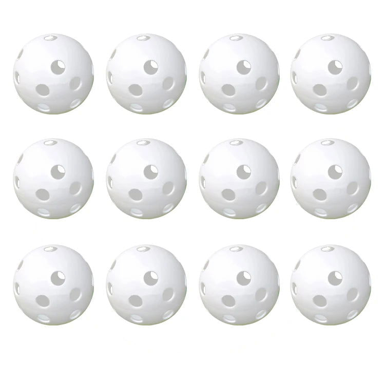 12 Pack multicolor Plastic Golf Training Balls Airflow Hollow diameter 1.65 inch Golf Balls for Driving Range Swing Practice new - Slobuy