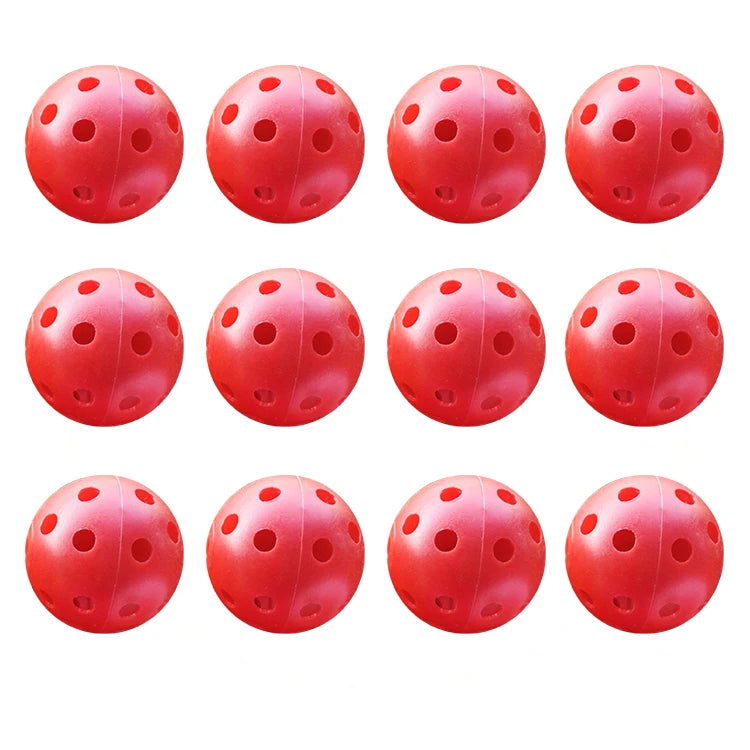 12 Pack multicolor Plastic Golf Training Balls Airflow Hollow diameter 1.65 inch Golf Balls for Driving Range Swing Practice new - Slobuy