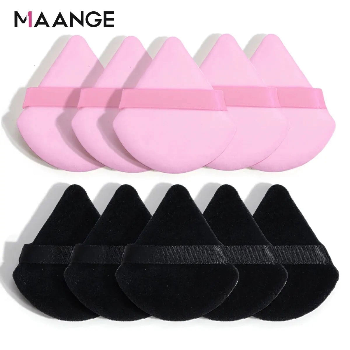 MAANGE 10/12 Pcs Triangle Powder Puff Wet Dry Use For Loose Powder Liquid Cosmetic Soft Plush Powder Puff Makeup Foundation - Slobuy
