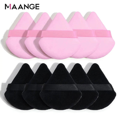 MAANGE 10/12 Pcs Triangle Powder Puff Wet Dry Use For Loose Powder Liquid Cosmetic Soft Plush Powder Puff Makeup Foundation - Slobuy
