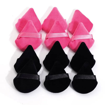 MAANGE 10/12 Pcs Triangle Powder Puff Wet Dry Use For Loose Powder Liquid Cosmetic Soft Plush Powder Puff Makeup Foundation - Slobuy