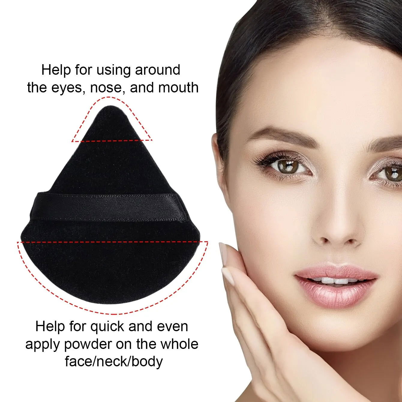 MAANGE 10/12 Pcs Triangle Powder Puff Wet Dry Use For Loose Powder Liquid Cosmetic Soft Plush Powder Puff Makeup Foundation - Slobuy