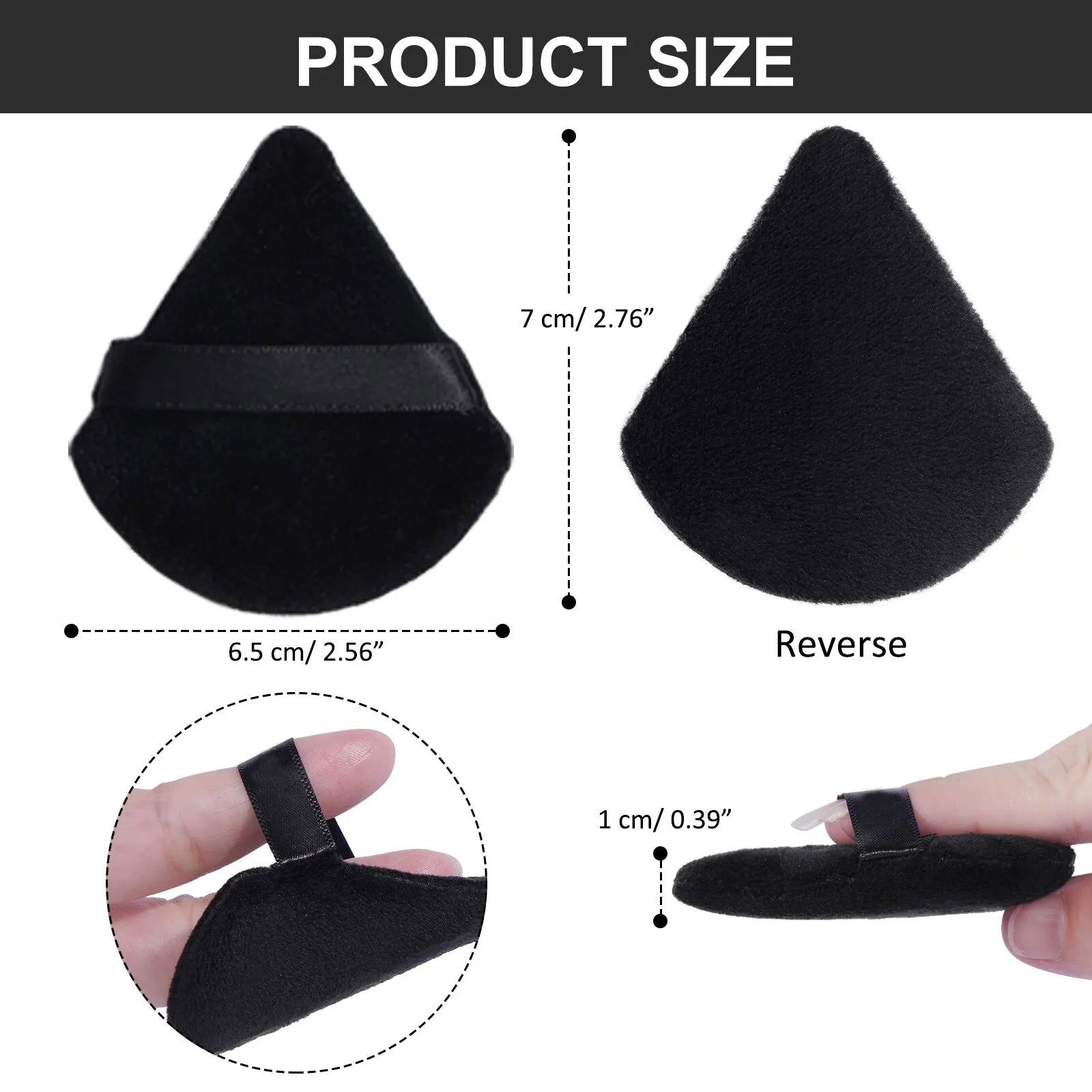 MAANGE 10/12 Pcs Triangle Powder Puff Wet Dry Use For Loose Powder Liquid Cosmetic Soft Plush Powder Puff Makeup Foundation - Slobuy