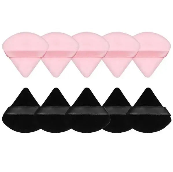 MAANGE 10/12 Pcs Triangle Powder Puff Wet Dry Use For Loose Powder Liquid Cosmetic Soft Plush Powder Puff Makeup Foundation - Slobuy