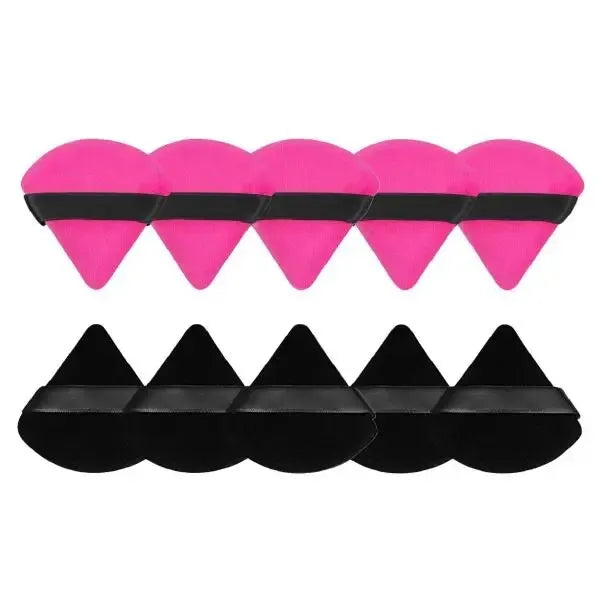 MAANGE 10/12 Pcs Triangle Powder Puff Wet Dry Use For Loose Powder Liquid Cosmetic Soft Plush Powder Puff Makeup Foundation - Slobuy