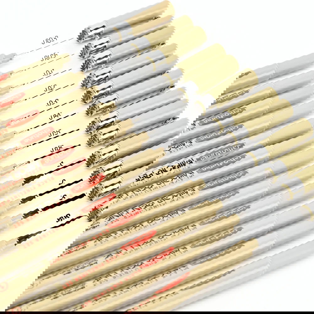12 Tip Pigment Liner Micron Ink Marker Pen for Manga Draw Sketching Needle Pen Hook Line Pen Sketch Stationery Set Art Supplies - Slobuy