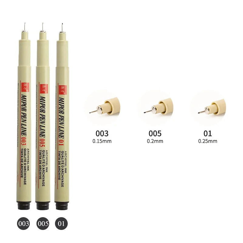 12 Tip Pigment Liner Micron Ink Marker Pen for Manga Draw Sketching Needle Pen Hook Line Pen Sketch Stationery Set Art Supplies - Slobuy