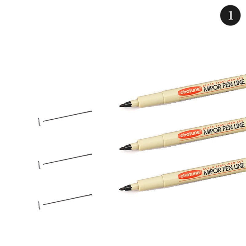 12 Tip Pigment Liner Micron Ink Marker Pen for Manga Draw Sketching Needle Pen Hook Line Pen Sketch Stationery Set Art Supplies - Slobuy