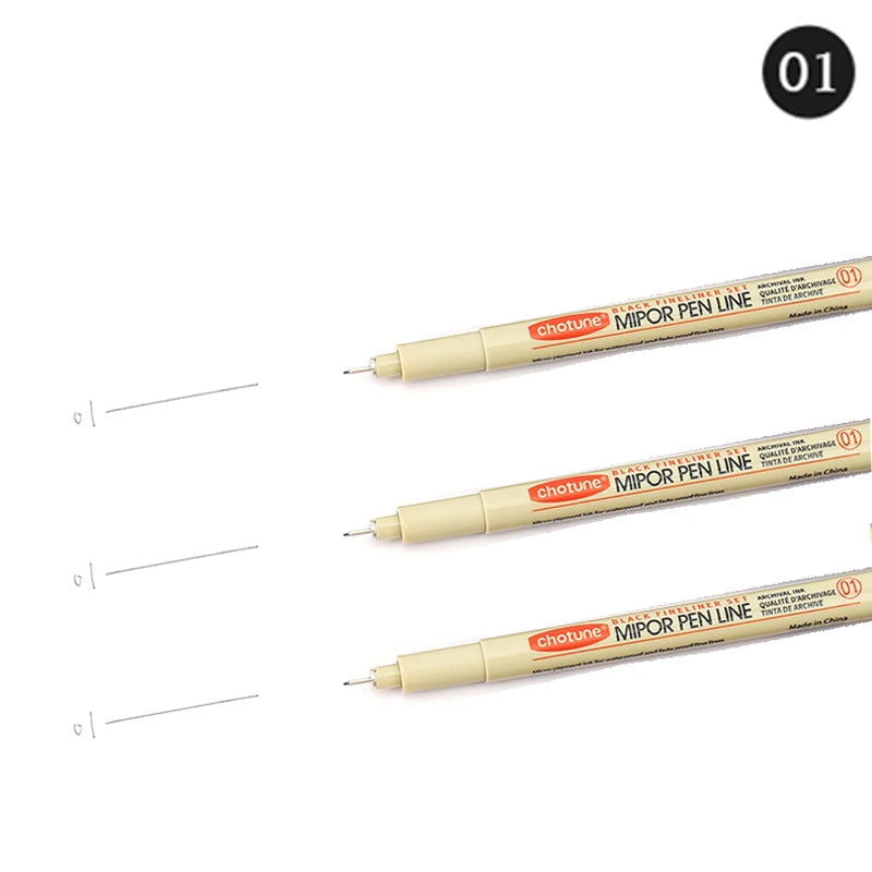 12 Tip Pigment Liner Micron Ink Marker Pen for Manga Draw Sketching Needle Pen Hook Line Pen Sketch Stationery Set Art Supplies - Slobuy