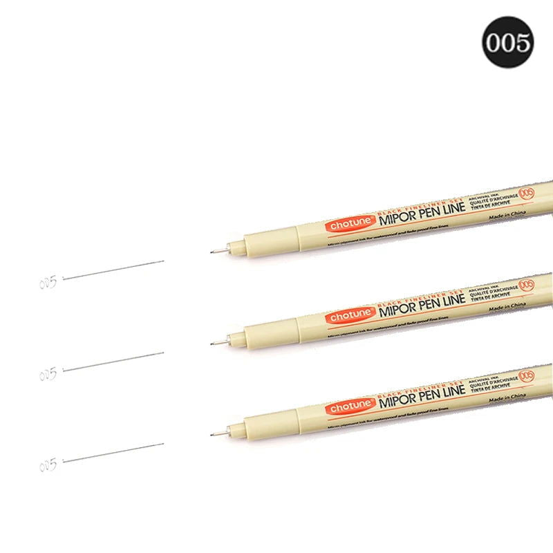 12 Tip Pigment Liner Micron Ink Marker Pen for Manga Draw Sketching Needle Pen Hook Line Pen Sketch Stationery Set Art Supplies - Slobuy