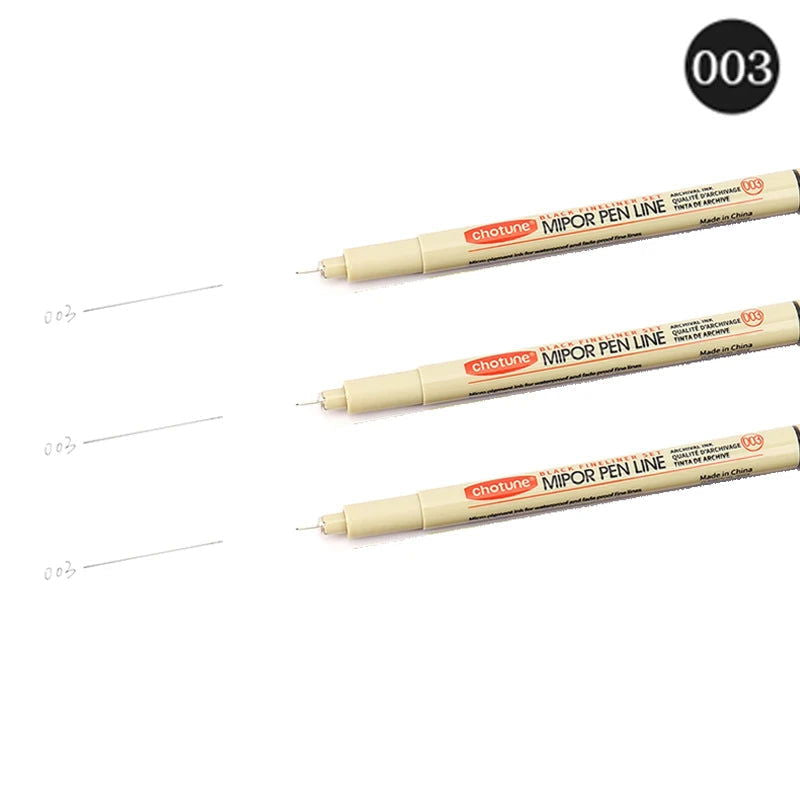 12 Tip Pigment Liner Micron Ink Marker Pen for Manga Draw Sketching Needle Pen Hook Line Pen Sketch Stationery Set Art Supplies - Slobuy