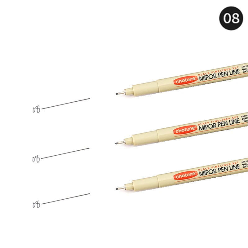 12 Tip Pigment Liner Micron Ink Marker Pen for Manga Draw Sketching Needle Pen Hook Line Pen Sketch Stationery Set Art Supplies - Slobuy