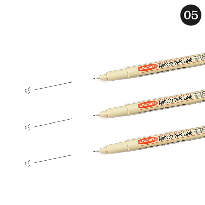 12 Tip Pigment Liner Micron Ink Marker Pen for Manga Draw Sketching Needle Pen Hook Line Pen Sketch Stationery Set Art Supplies - Slobuy