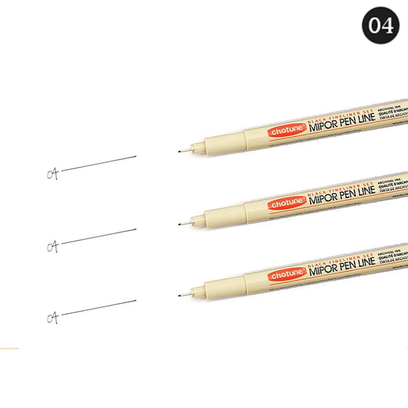12 Tip Pigment Liner Micron Ink Marker Pen for Manga Draw Sketching Needle Pen Hook Line Pen Sketch Stationery Set Art Supplies - Slobuy