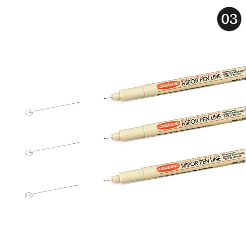12 Tip Pigment Liner Micron Ink Marker Pen for Manga Draw Sketching Needle Pen Hook Line Pen Sketch Stationery Set Art Supplies - Slobuy