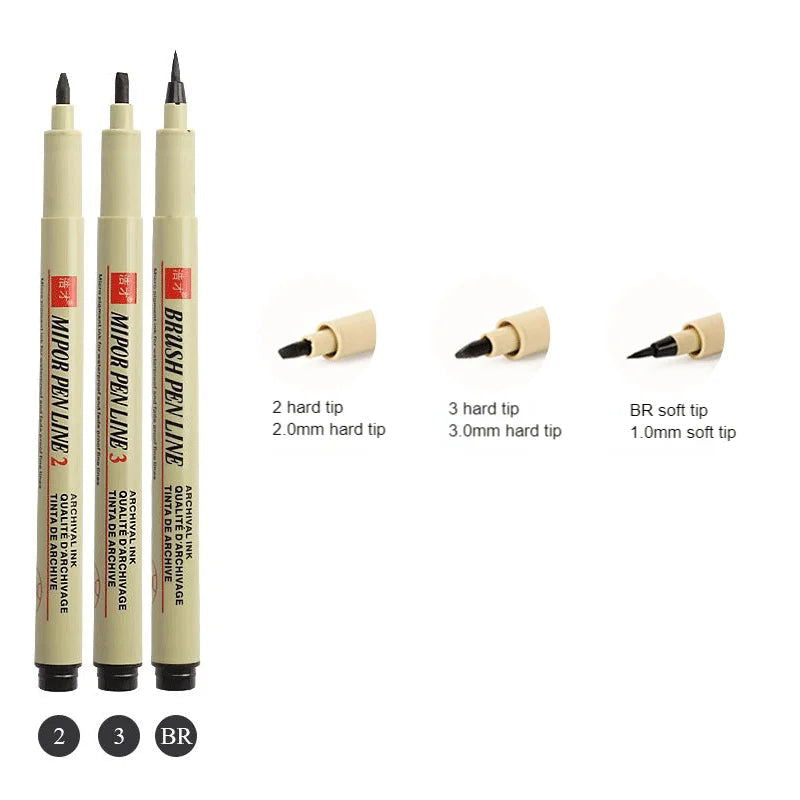 12 Tip Pigment Liner Micron Ink Marker Pen for Manga Draw Sketching Needle Pen Hook Line Pen Sketch Stationery Set Art Supplies - Slobuy