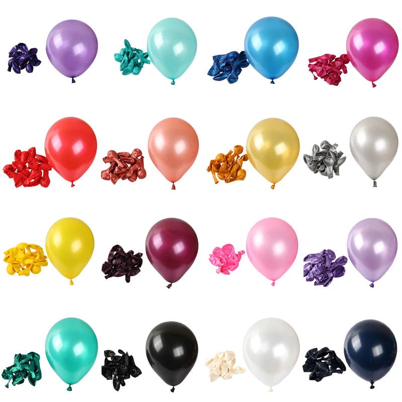 10/20/30pcs 10/12 inch Glossy Pearl Latex Balloons Birthday Party Wedding Colorful Inflatable Decor Ballon Kids Toys Air Balls - Slobuy