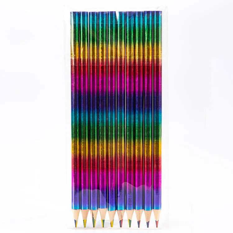 12 pcs Rainbow Pencils Drawing Crayons Kawaii Children's Colored Pencil Set Painting Graffiti Crayons School Stationery - Slobuy
