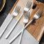 12 pieces of mirror-polished cutlery set, top food grade stainless steel silverware fork, dessert salad fruit fork, cutlery fork - Slobuy