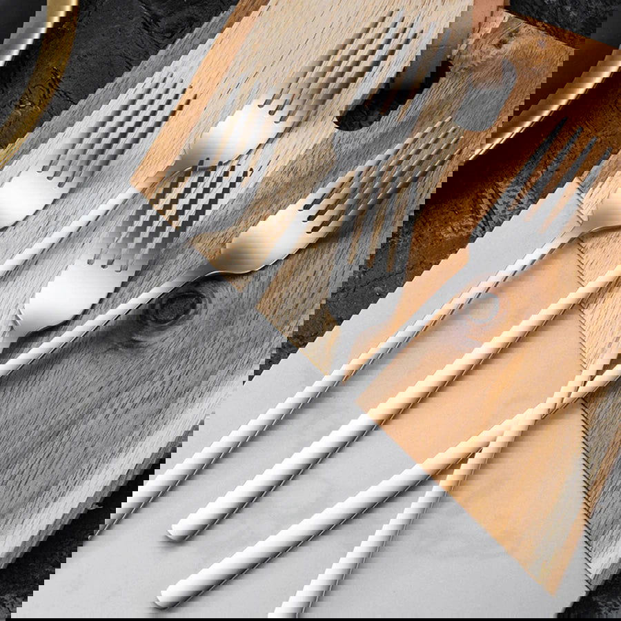 12 pieces of mirror-polished cutlery set, top food grade stainless steel silverware fork, dessert salad fruit fork, cutlery fork - Slobuy