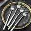 12 pieces of mirror-polished cutlery set, top food grade stainless steel silverware fork, dessert salad fruit fork, cutlery fork - Slobuy