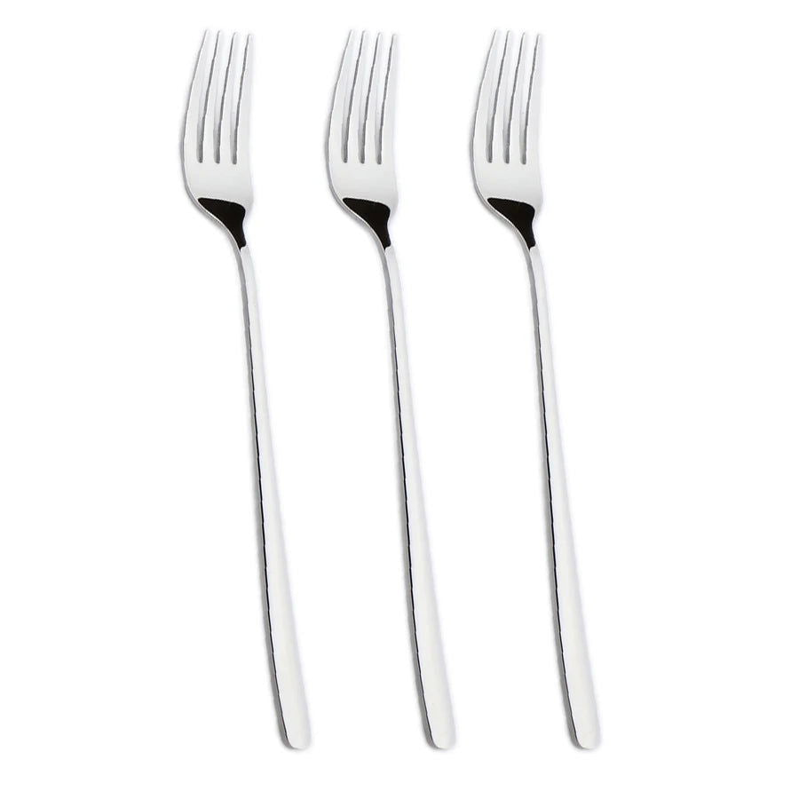 12 pieces of mirror-polished cutlery set, top food grade stainless steel silverware fork, dessert salad fruit fork, cutlery fork - Slobuy